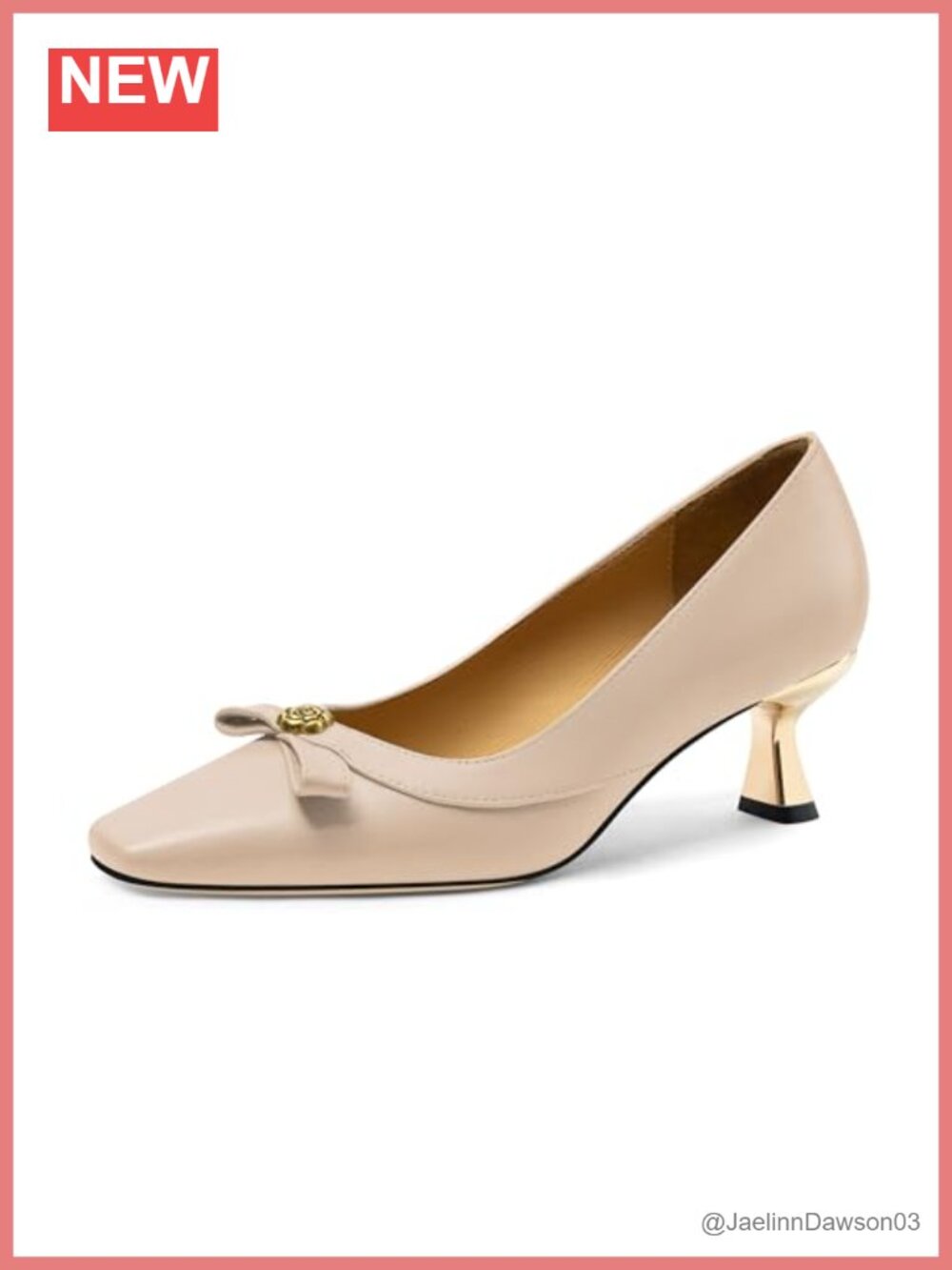 Square Toe Kitten Heel Pumps with Bow and Flower, Women's Dress Shoes